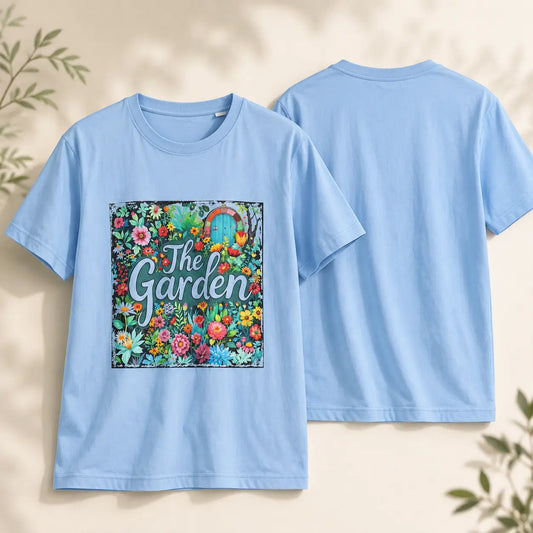 T-shirt bleu The Garden – Coton biologique CBD Shop The Garden Bio