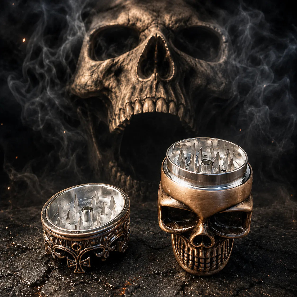 Grinder Metal Skull 3P 46mm CBD Shop The Garden Bio